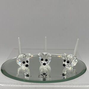 Swarovski Field Mice Set of 3 In A Summer Meadow Collection With Mirror Base